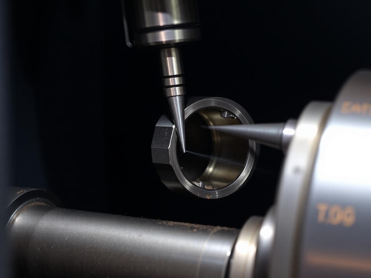 CNC lathe in operation